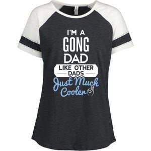 Cool Fathers Day Design Gong Dad Cute Gift Enza Ladies Jersey Colorblock Tee