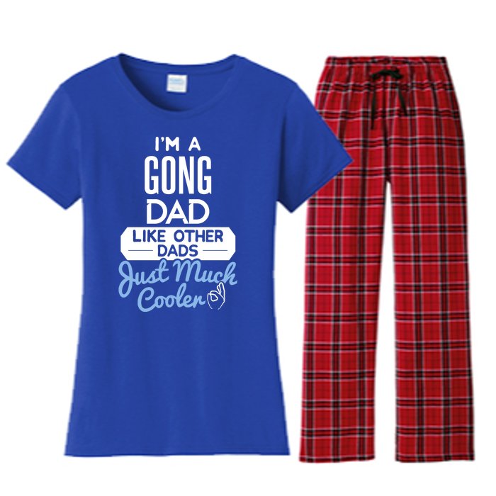 Cool Fathers Day Design Gong Dad Cute Gift Women's Flannel Pajama Set