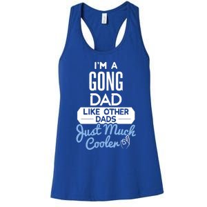 Cool Fathers Day Design Gong Dad Cute Gift Women's Racerback Tank