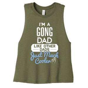 Cool Fathers Day Design Gong Dad Cute Gift Women's Racerback Cropped Tank