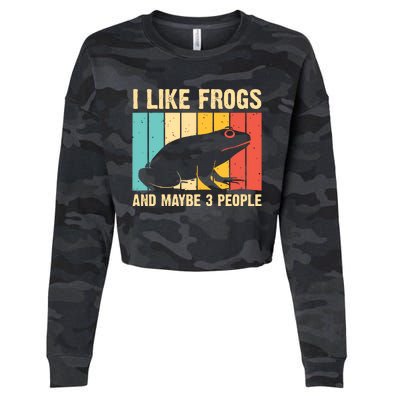 Cute Frog Design For Toad Lover Amphibian Animals Cropped Pullover Crew