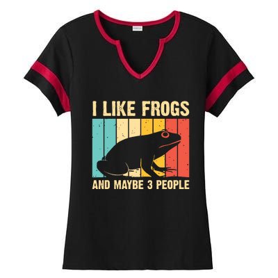 Cute Frog Design For Toad Lover Amphibian Animals Ladies Halftime Notch Neck Tee