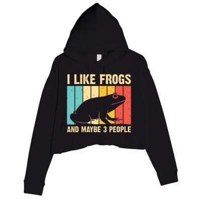 Cute Frog Design For Toad Lover Amphibian Animals Crop Fleece Hoodie