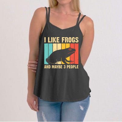 Cute Frog Design For Toad Lover Amphibian Animals Women's Strappy Tank