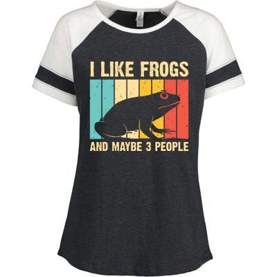 Cute Frog Design For Toad Lover Amphibian Animals Enza Ladies Jersey Colorblock Tee