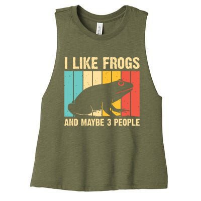 Cute Frog Design For Toad Lover Amphibian Animals Women's Racerback Cropped Tank