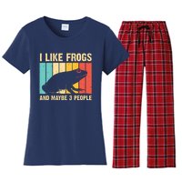 Cute Frog Design For Toad Lover Amphibian Animals Women's Flannel Pajama Set