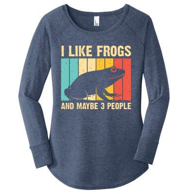 Cute Frog Design For Toad Lover Amphibian Animals Women's Perfect Tri Tunic Long Sleeve Shirt