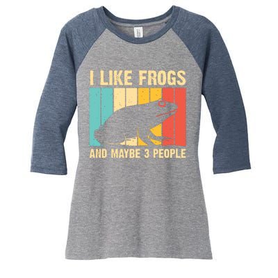 Cute Frog Design For Toad Lover Amphibian Animals Women's Tri-Blend 3/4-Sleeve Raglan Shirt