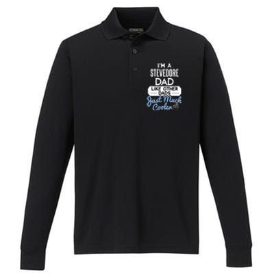 Cool Fathers Day Design Stevedore Dad Gift Performance Long Sleeve Polo