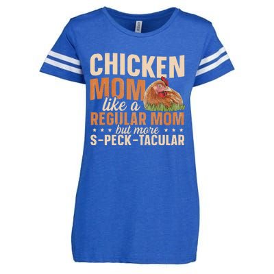 Chicken Farming Design for a Chicken Mom Enza Ladies Jersey Football T-Shirt