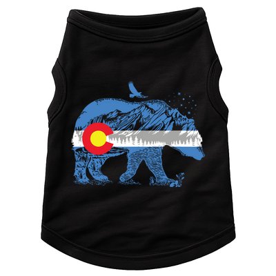 Colorado Flag Design Mountains And Bear Landscape Graphic Doggie Tank