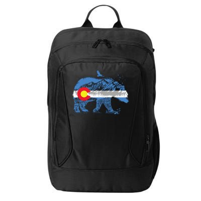 Colorado Flag Design Mountains And Bear Landscape Graphic City Backpack