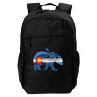 Colorado Flag Design Mountains And Bear Landscape Graphic Daily Commute Backpack