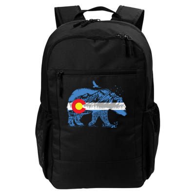 Colorado Flag Design Mountains And Bear Landscape Graphic Daily Commute Backpack