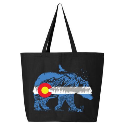 Colorado Flag Design Mountains And Bear Landscape Graphic 25L Jumbo Tote