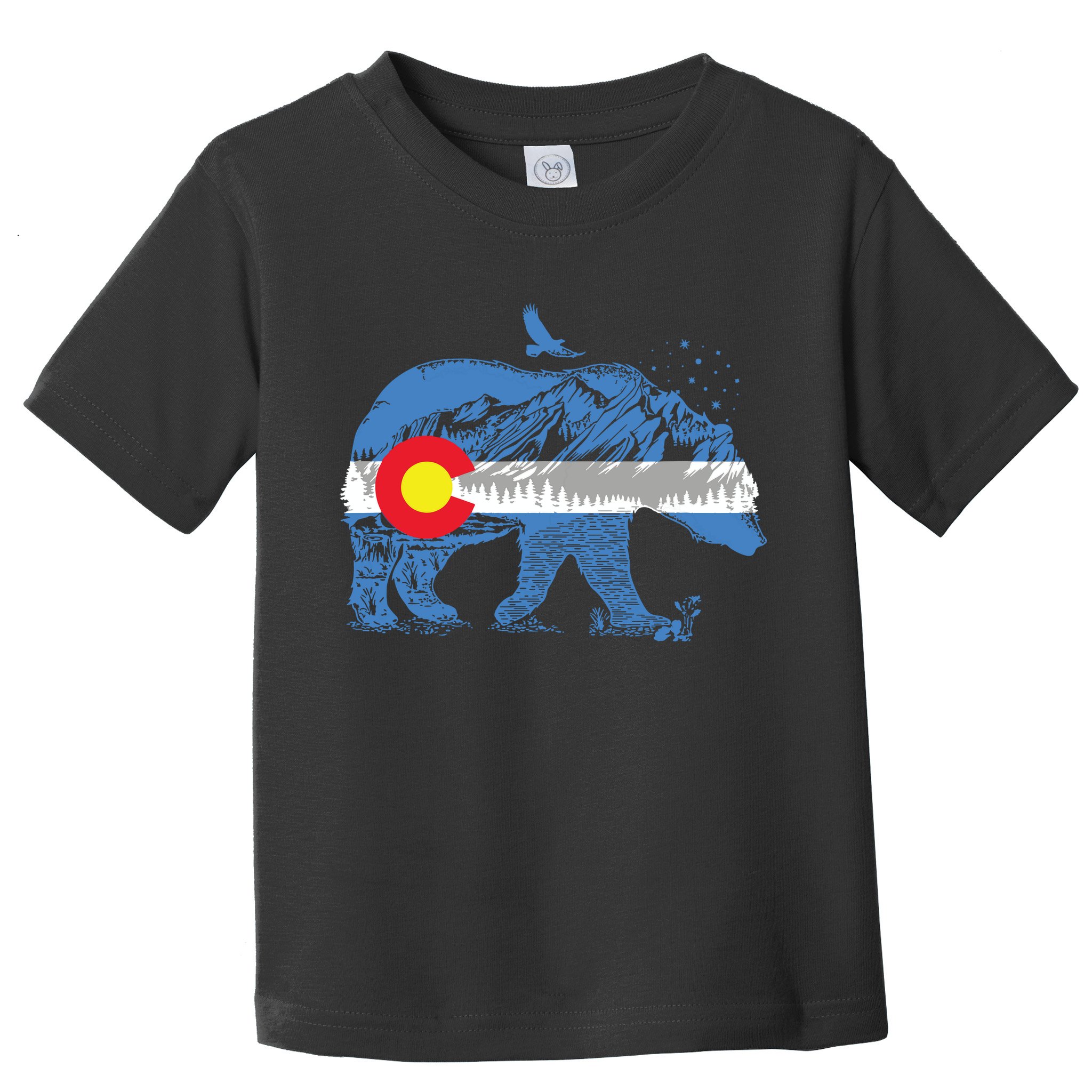 Colorado Flag Design Mountains And Bear Landscape Graphic Toddler T-Shirt
