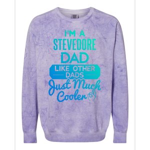 Cool Fathers Day Design Stevedore Dad Gift Colorblast Crewneck Sweatshirt