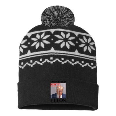 Convicted Felon Donald Trump Guilty Lock Him Up Trump Prison USA-Made Snowflake Beanie