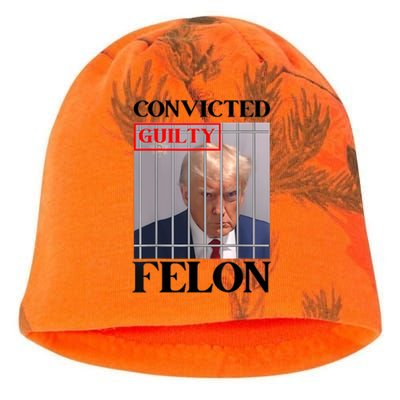 Convicted Felon Donald Trump Guilty Lock Him Up Trump Prison Kati - Camo Knit Beanie