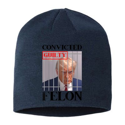 Convicted Felon Donald Trump Guilty Lock Him Up Trump Prison Sustainable Beanie