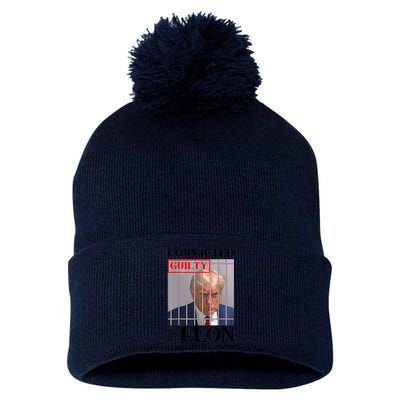 Convicted Felon Donald Trump Guilty Lock Him Up Trump Prison Pom Pom 12in Knit Beanie