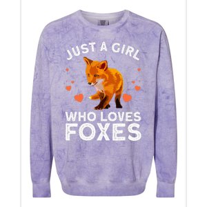 Cute Fox Design For Women Vulpes Animal Fox Lovers Colorblast Crewneck Sweatshirt