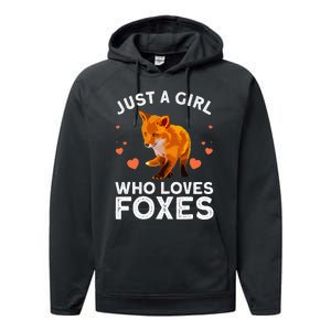 Cute Fox Design For Women Vulpes Animal Fox Lovers Performance Fleece Hoodie