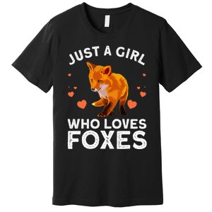 Cute Fox Design For Women Vulpes Animal Fox Lovers Premium T-Shirt