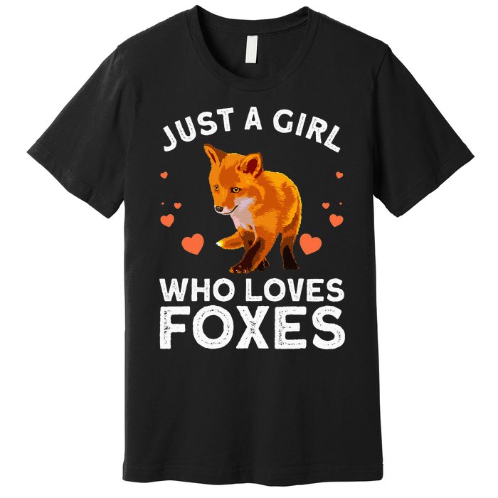 Cute Fox Design For Women Vulpes Animal Fox Lovers Premium T-Shirt