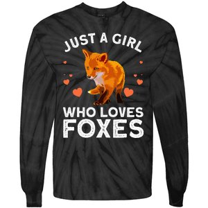 Cute Fox Design For Women Vulpes Animal Fox Lovers Tie-Dye Long Sleeve Shirt