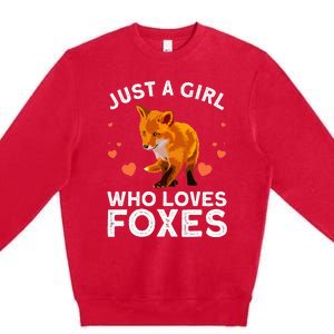 Cute Fox Design For Women Vulpes Animal Fox Lovers Premium Crewneck Sweatshirt