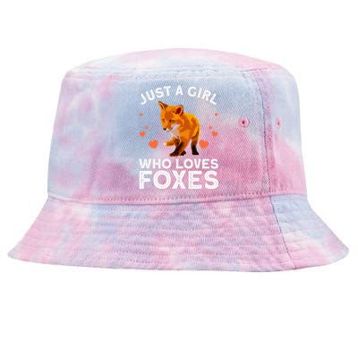 Cute Fox Design For Women Vulpes Animal Fox Lovers Tie-Dyed Bucket Hat