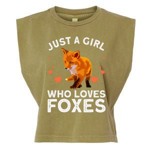 Cute Fox Design For Women Vulpes Animal Fox Lovers Garment-Dyed Women's Muscle Tee