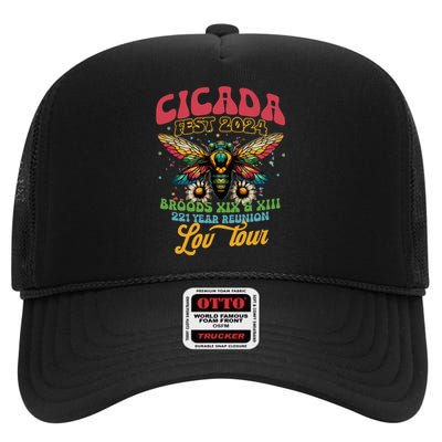 Cicada Funny Double Brood Cicada 2024 Concert Band High Crown Mesh Back Trucker Hat