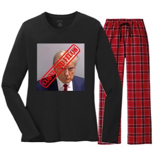 Convicted Felon Donald Trump Women's Long Sleeve Flannel Pajama Set 