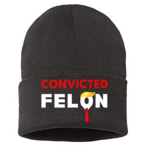 Convicted Felon Donald Trump Guilty Lock Him Up Trump Prison Sustainable Knit Beanie