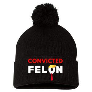 Convicted Felon Donald Trump Guilty Lock Him Up Trump Prison Pom Pom 12in Knit Beanie