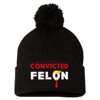 Convicted Felon Donald Trump Guilty Lock Him Up Trump Prison Pom Pom 12in Knit Beanie