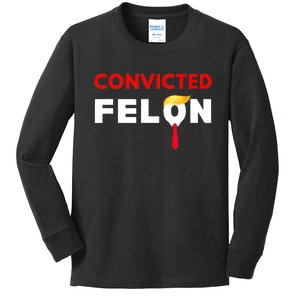 Convicted Felon Donald Trump Guilty Lock Him Up Trump Prison Kids Long Sleeve Shirt