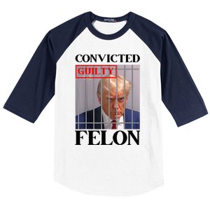 Convicted Felon Donald Trump Guilty Lock Him Up Trump Baseball Sleeve Shirt