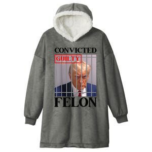 Convicted Felon Donald Trump Guilty Lock Him Up Trump Hooded Wearable Blanket