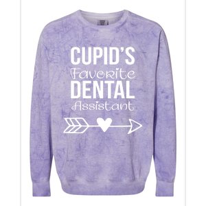 Cupids Favorite Dental Assistant Valentines Day Cool Gift Colorblast Crewneck Sweatshirt