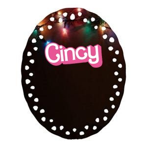 Cincy Fashion Doll Parody Ceramic Oval Ornament