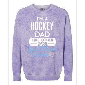 Cool Fathers Day Design Hockey Dad Meaningful Gift Colorblast Crewneck Sweatshirt