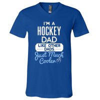 Cool Fathers Day Design Hockey Dad Meaningful Gift V-Neck T-Shirt