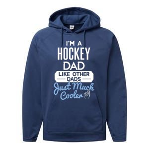 Cool Fathers Day Design Hockey Dad Meaningful Gift Performance Fleece Hoodie