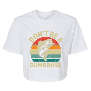 Catchy Fishing– Don’T Be Dumb Bass For Dads Bella+Canvas Jersey Crop Tee