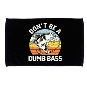 Classic Funny Dont Be A Dumb Bass Adult Humor Dad Fishing Microfiber Hand Towel