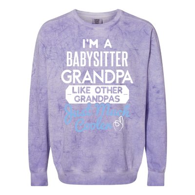 Cool Fathers Day Design Sitter Grandpa Cute Gift Colorblast Crewneck Sweatshirt